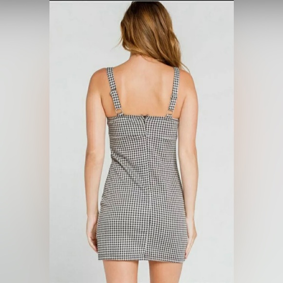 NWT Good Luck Gem Gingham Print Mini Dress Medium - Picture 2 of 9